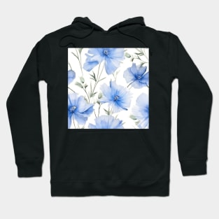 Watercolor Wildflower Chicory Flowers Pattern Hoodie